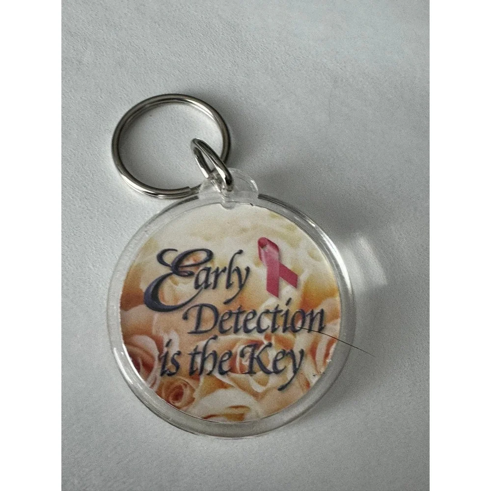 Breast Cancer Awareness‎ Keychain Early Detection Is The Key Pink Ribbon Floral